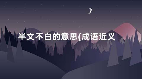 半文不白的意思(成语近义词/反义词/出处/造句)