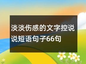 淡淡伤感的文字控说说短语句子66句 